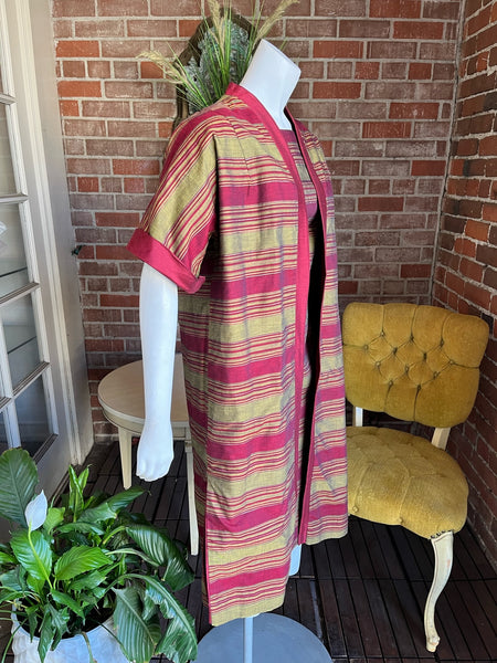 1950s Gold Crimson Dress Set