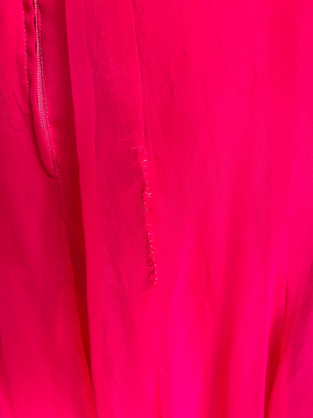 1960s Miss Elliette Shocking Pink Chiffon Dress