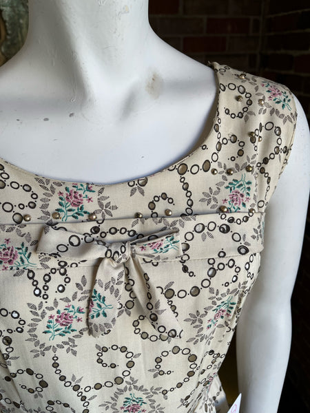 1950s Eyelet Floral Dress