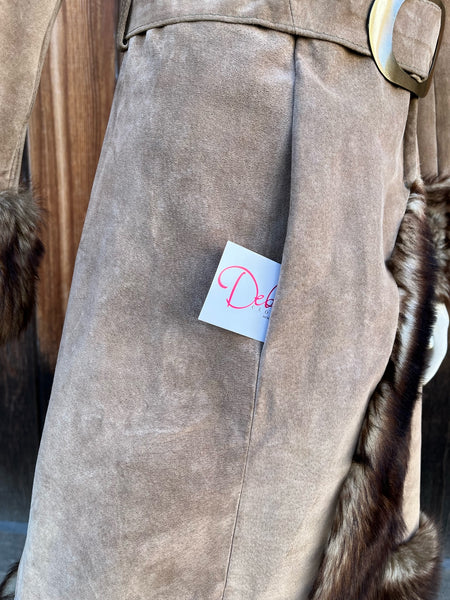 1970s Suede Faux Fur Coat
