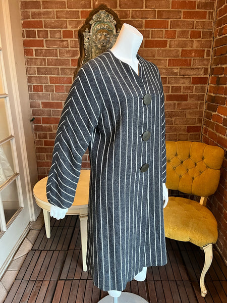 1960s Gray Pinstripe Coat