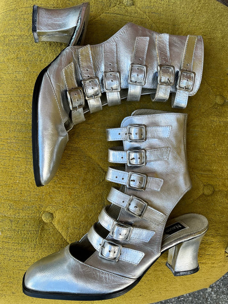 1990s Silver Strappy Shoes