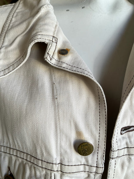 1970s Lee Off White Moleskin Tucker Jacket