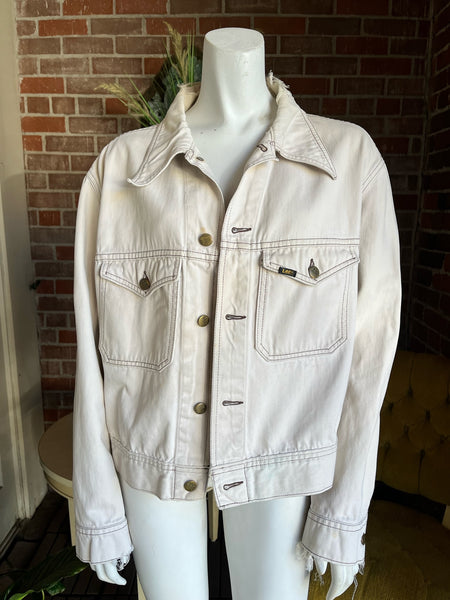 1970s Lee Off White Moleskin Tucker Jacket
