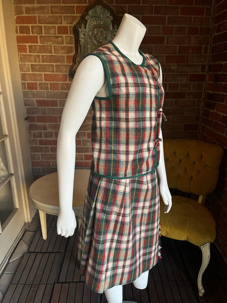 1970s Wool Plaid Tartan Set