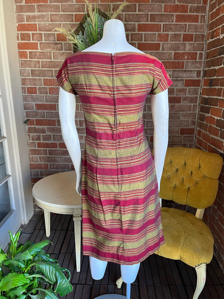 1950s Gold Crimson Dress Set