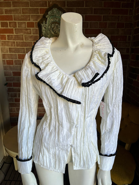 1990s Pleated Crinkle Top