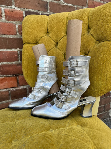 1990s Silver Strappy Shoes