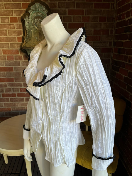 1990s Pleated Crinkle Top