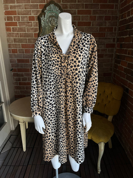 1960s Leopard Lounge Dress