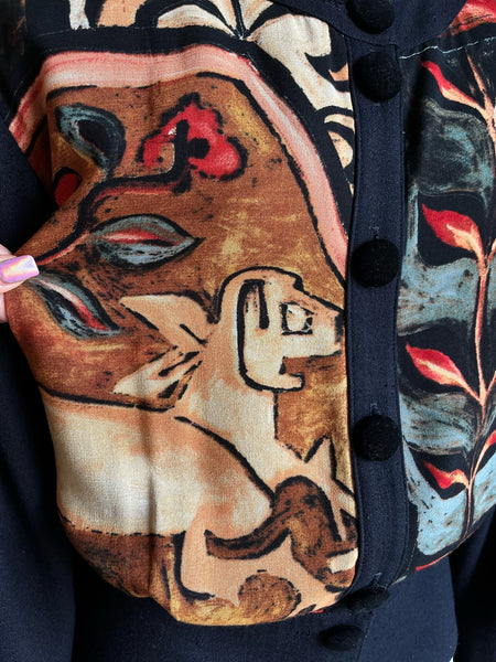 1980s Deer & Floral Print Jacket