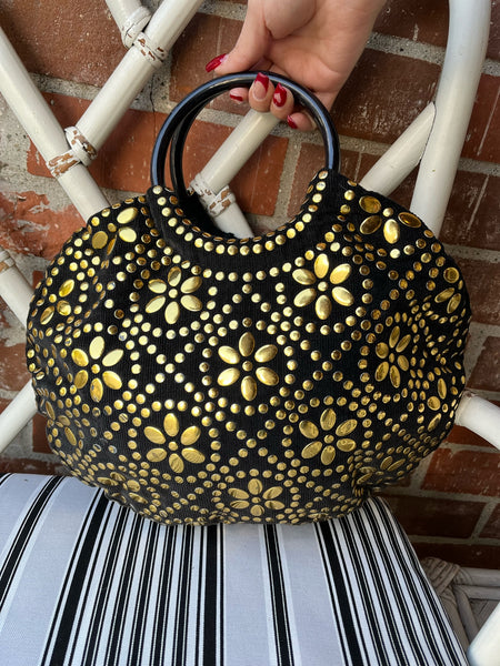 Black & Gold Studded Bag