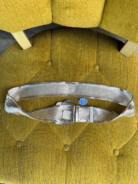 1980s Whiting & Davis Silver Mesh Belt NOS