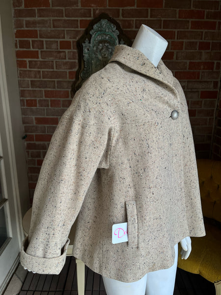 1950s Wool Tweed Rhinestone Jacket