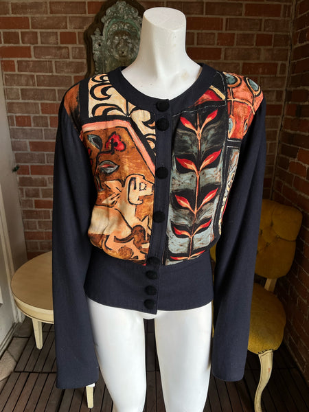1980s Deer & Floral Print Jacket