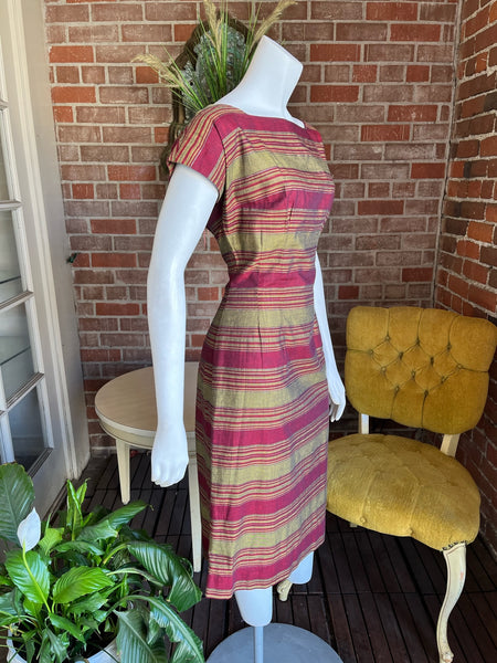 1950s Gold Crimson Dress Set