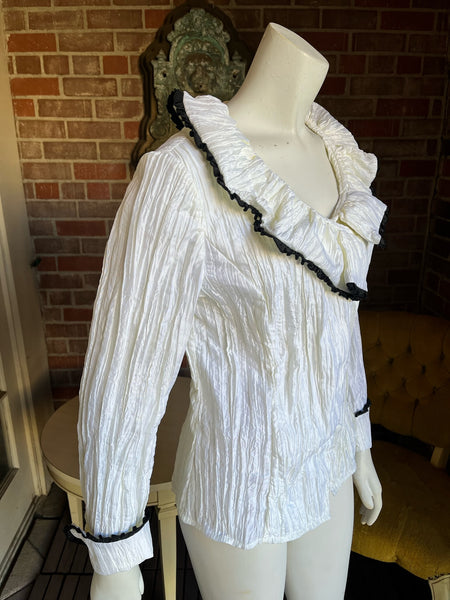 1990s Pleated Crinkle Top