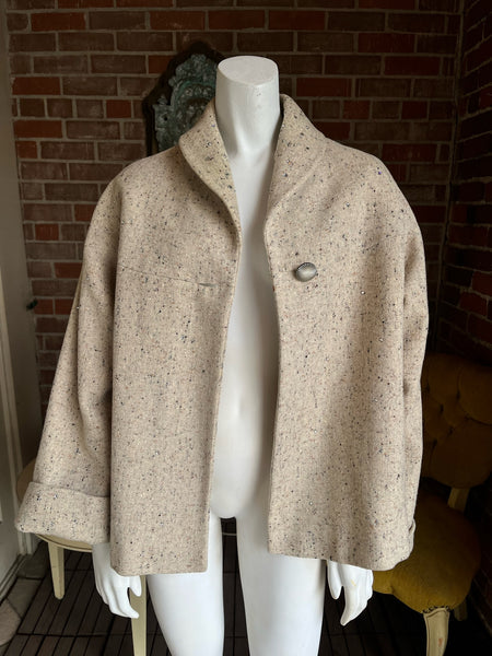 1950s Wool Tweed Rhinestone Jacket