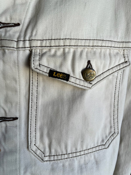 1970s Lee Off White Moleskin Tucker Jacket