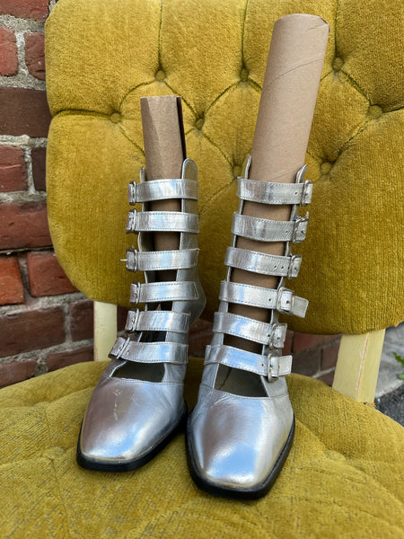 1990s Silver Strappy Shoes
