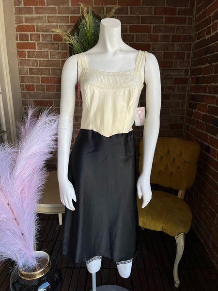 1950s Black White Slip By Barbizon