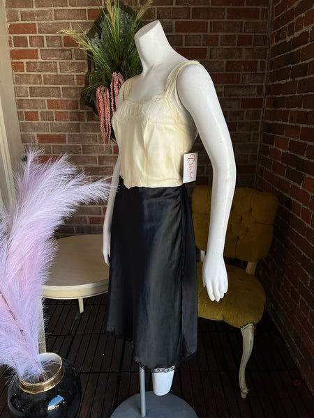 1950s Black White Slip By Barbizon