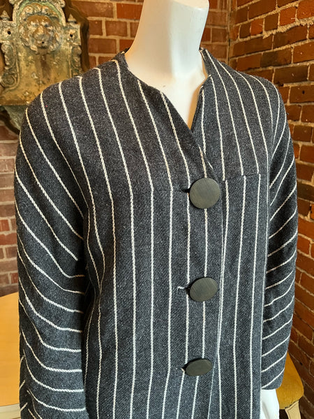 1960s Gray Pinstripe Coat