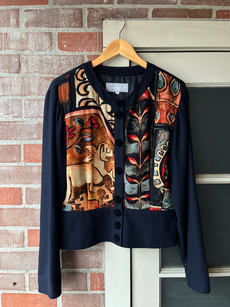 1980s Deer & Floral Print Jacket