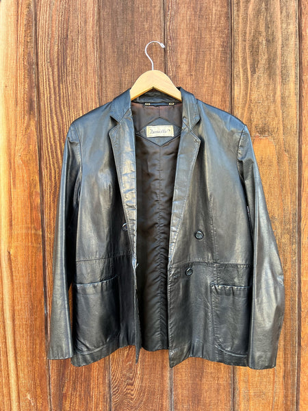 1980s Double Breasted Leather Blazer