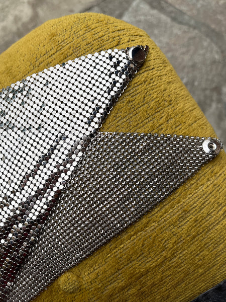 Mid Century Mesh Chainmail Bib Necklace