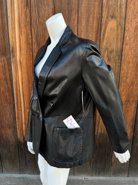 1980s Double Breasted Leather Blazer