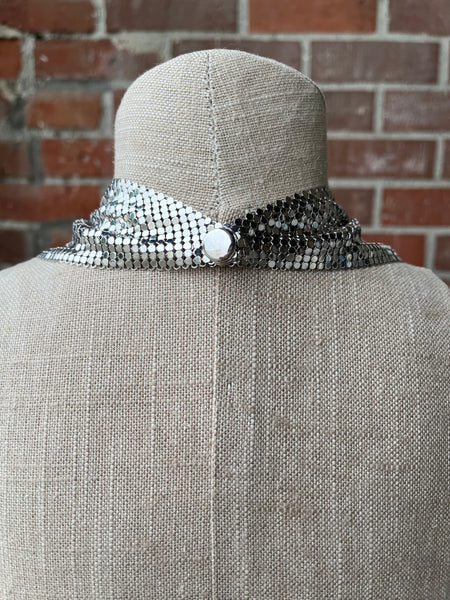 Mid Century Mesh Chainmail Bib Necklace