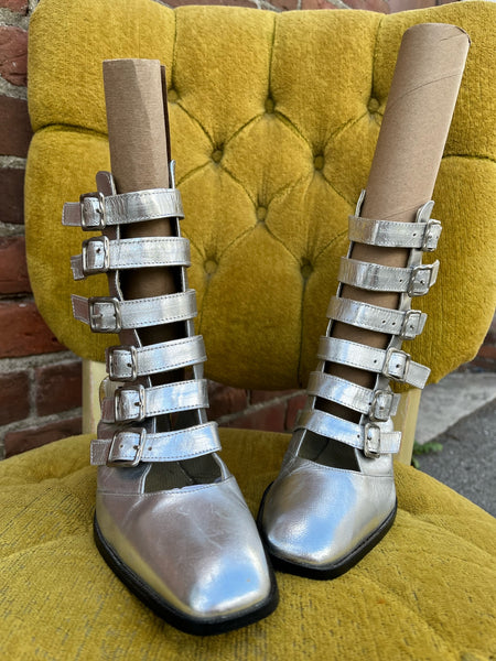 1990s Silver Strappy Shoes