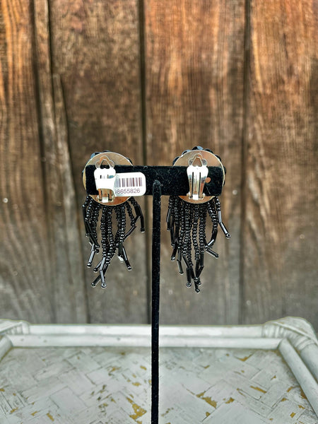 1980s Flower Fringe Earrings