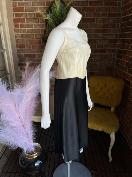 1950s Black White Slip By Barbizon