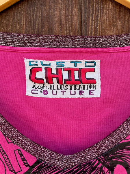 1990s Custo Barcelona Pink Long Sleeve Top