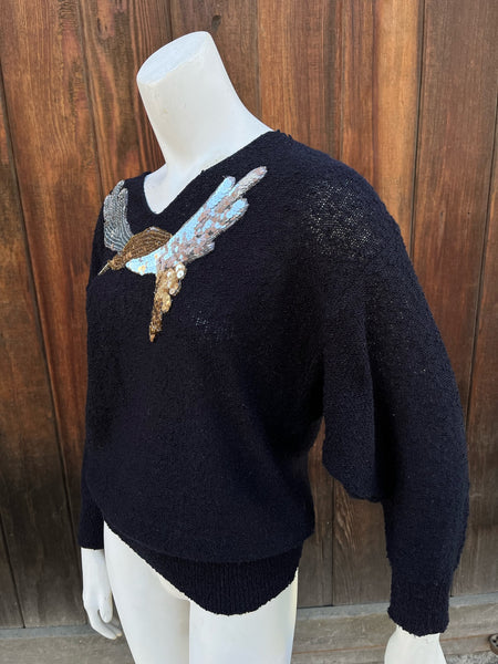 1970s Sequin Bird Sweater