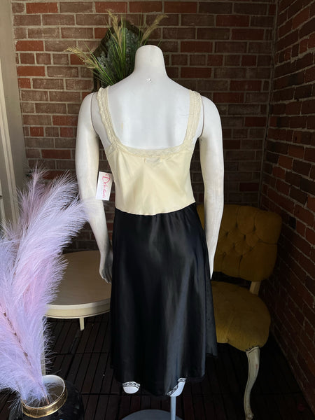 1950s Black White Slip By Barbizon