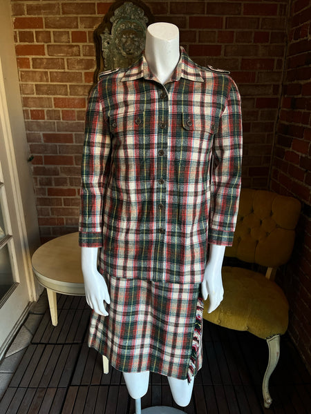 1970s Wool Plaid Tartan Set