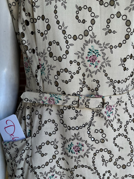 1950s Eyelet Floral Dress