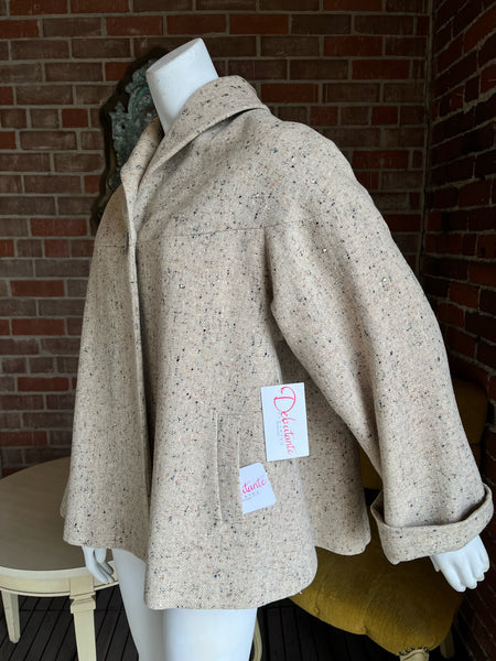 1950s Wool Tweed Rhinestone Jacket