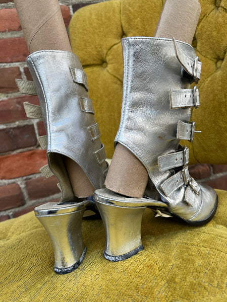 1990s Silver Strappy Shoes