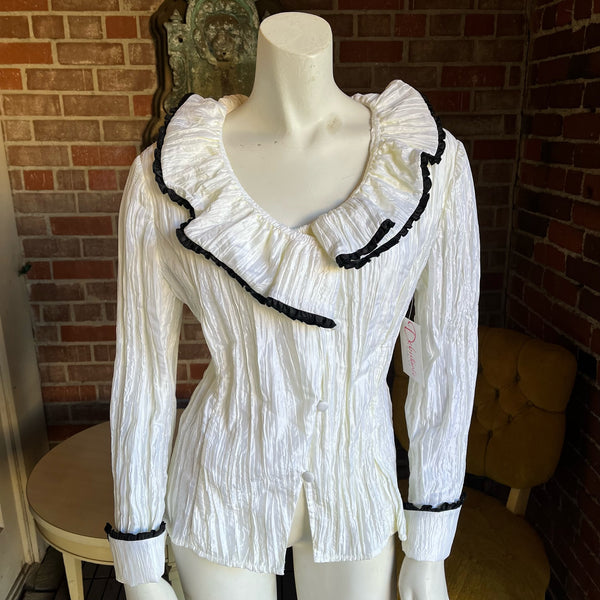 1990s Pleated Crinkle Top