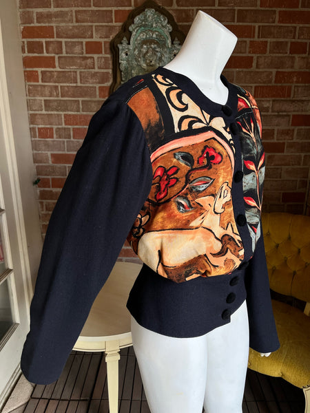 1980s Deer & Floral Print Jacket