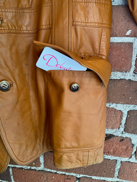 1970s Leather Jacket Braided Trim