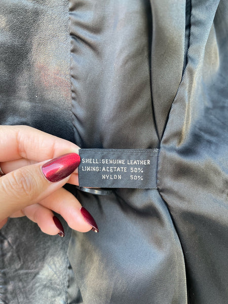 1980s Double Breasted Leather Blazer