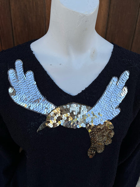 1970s Sequin Bird Sweater