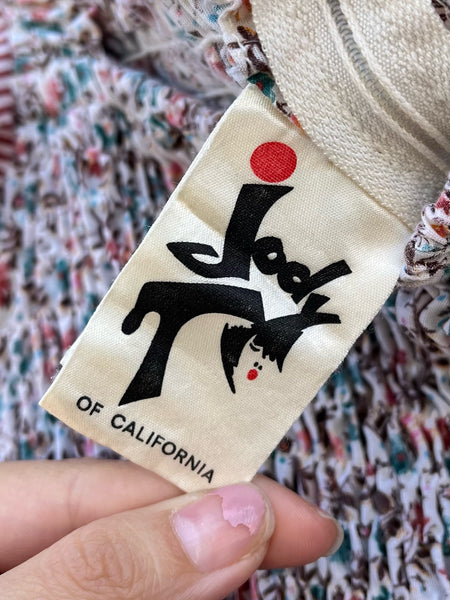 1970s Cotton Calico Maxi Dress