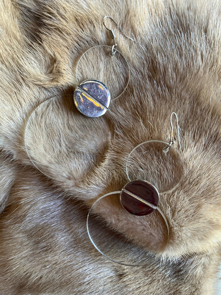 Mod Clear Acrylic Silver Earrings