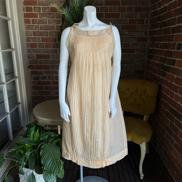 1920s Pintucked Silk Nightgown